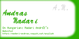 andras madari business card